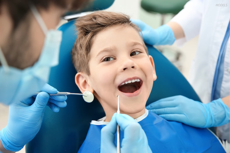 Young boy at a dentist office